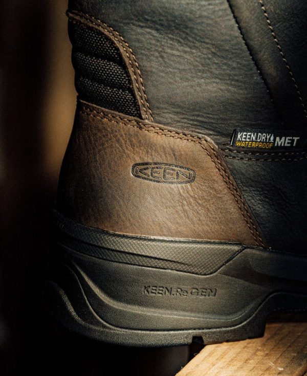Men's CSA Flatland Pull-On Waterproof Work Boot INT MET (Carbon Toe)  |  Dark Brown/Black