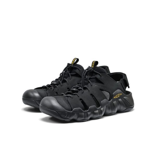 Men's Hyperport Fisherman Leather Sandal | Black/Keen Yellow