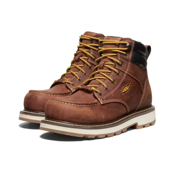 Men's Cincinnati 6 Waterproof 90° Heel Boot (Carbon Toe)  |  Tuscan Red/Sandshell