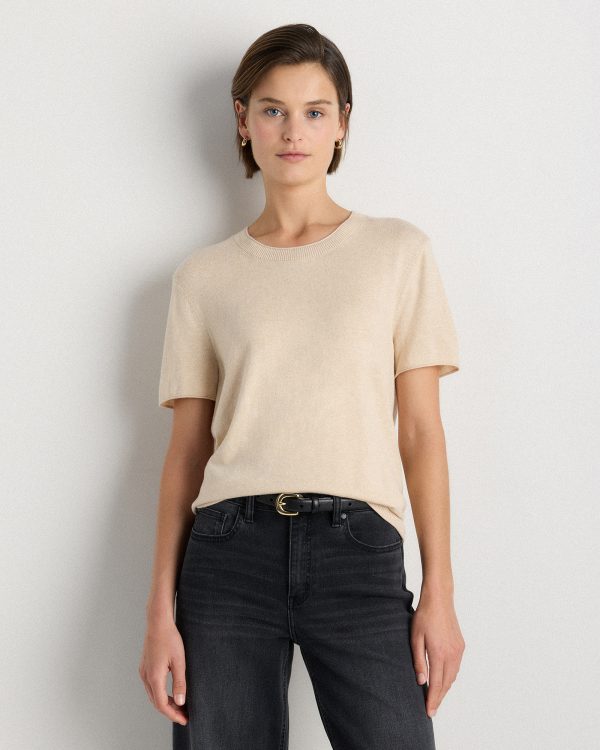 Lightweight Cotton Cashmere Relaxed Sweater Tee