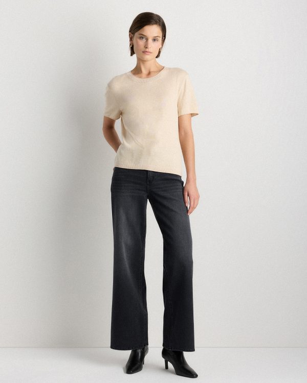 Lightweight Cotton Cashmere Relaxed Sweater Tee