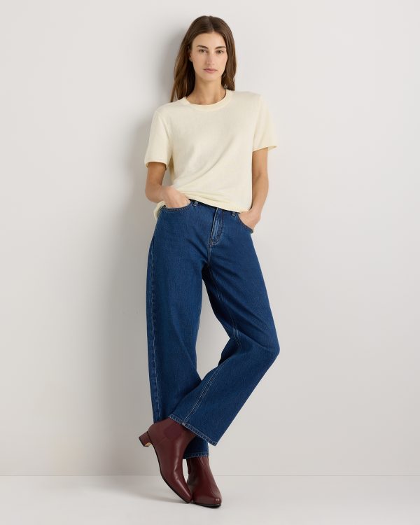 Lightweight Cotton Cashmere Relaxed Sweater Tee
