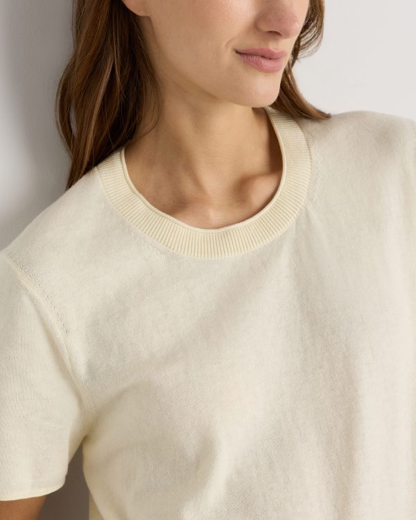 Lightweight Cotton Cashmere Relaxed Sweater Tee