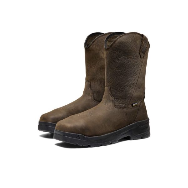 Men's CSA Flatland Pull-On Waterproof Work Boot INT MET (Carbon Toe)  |  Dark Brown/Black