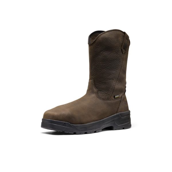 Men's CSA Flatland Pull-On Waterproof Work Boot INT MET (Carbon Toe)  |  Dark Brown/Black