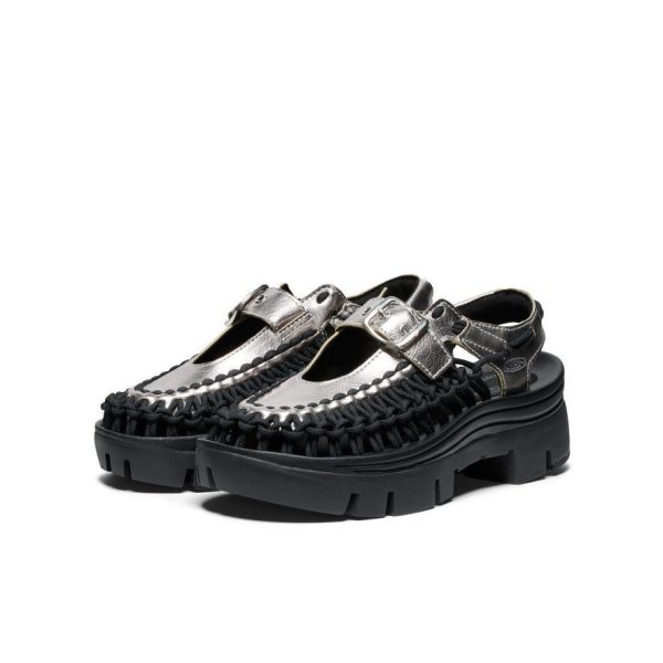 All Gender UNEEK PLT Mary Jane Sneaker  |  Silver/Black