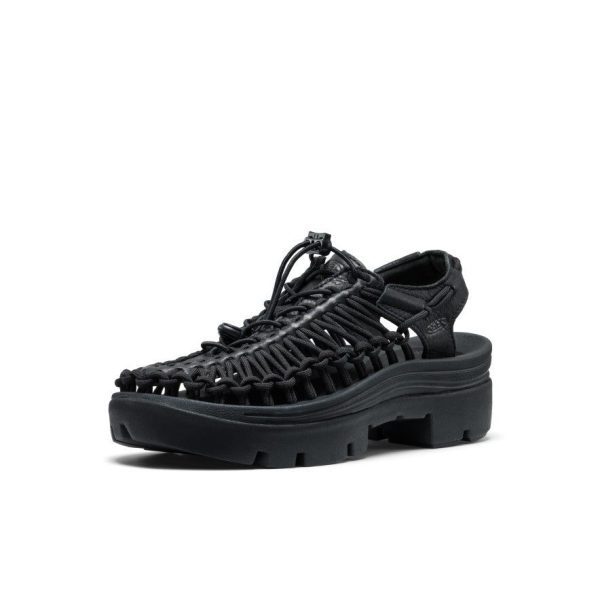 All Gender UNEEK PLT Sneaker  |  Black Smooth Lea