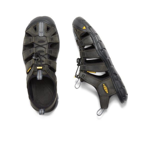 Men's Clearwater CNX Leather Sandal | Magnet/Black